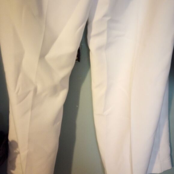 New Cato White Wide Leg High-rise Trousers With Gold Accent Button - Picture 5 of 14